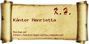 Kántor Henrietta névjegykártya